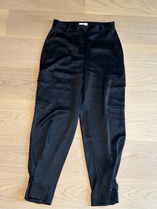 Aritzia Pants - Aritzia Black Satin Cargo Trousers